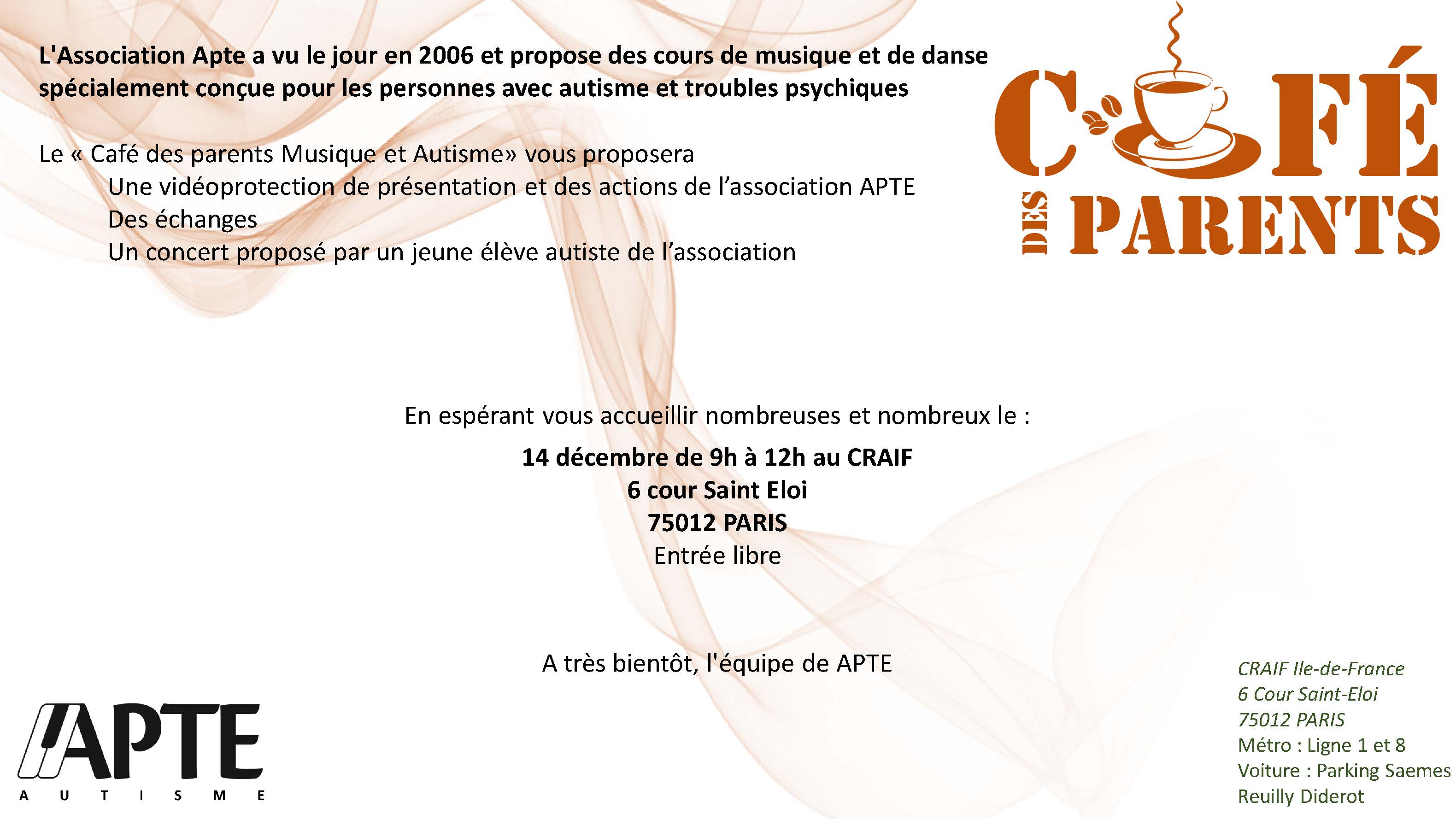 CAFE PARENTS  au CRAIF  ANNULATION  cause GREVES